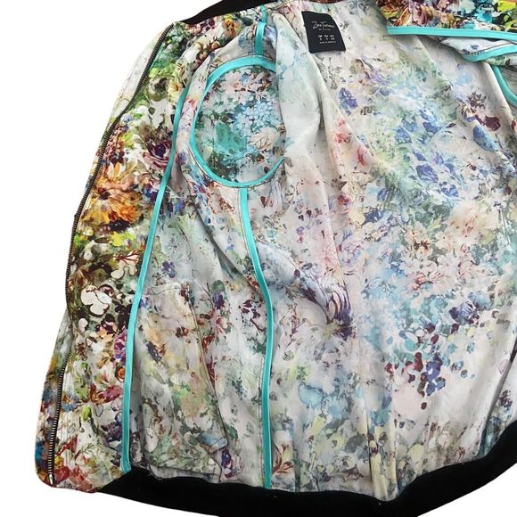Zara Trafaluc Lightweight Bomber Jacket Size S Small Multicolored Floral Print - Picture 11 of 14